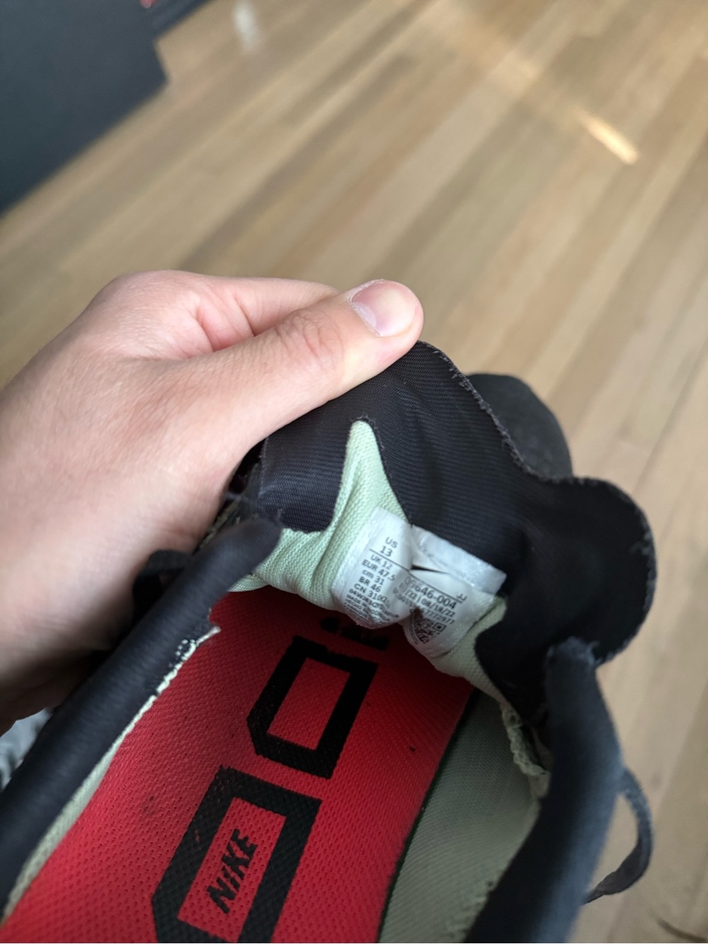 Nike Black Athletic Shoes with Olive Swoosh - Picture 4 of 4